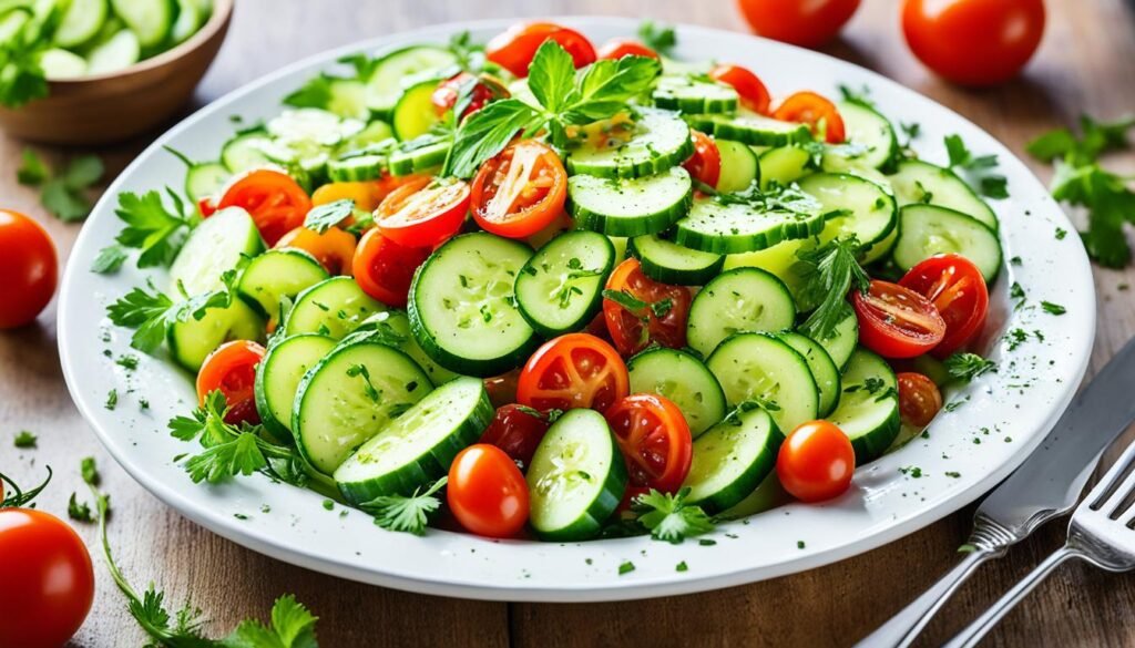 cucumber tomato salad side dish